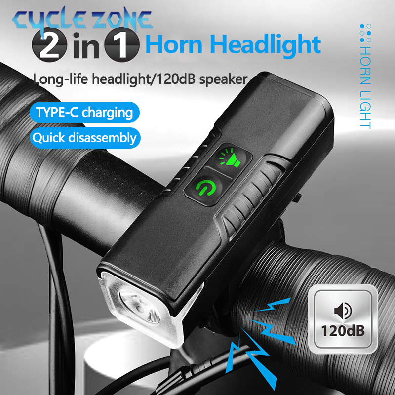 Cycling Zones - 2-in-1 Bicycle Horn Light TYPE-C Rechargeable